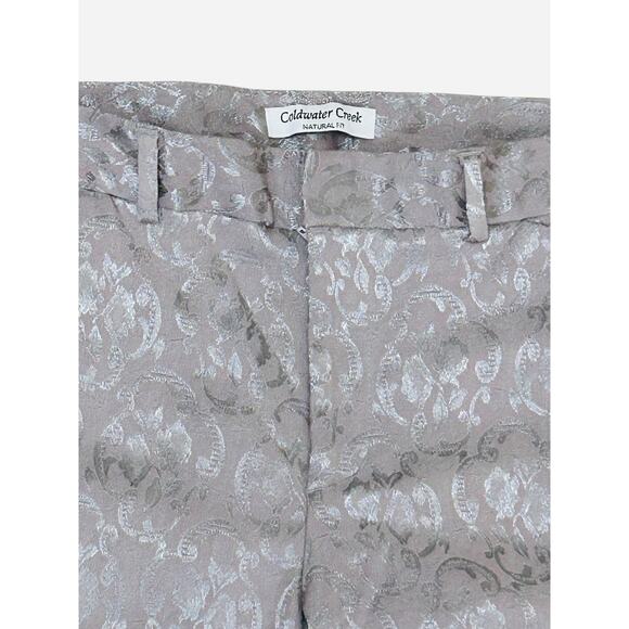 Coldwater Creek Womens 8 Embossed Paisley Pants Natural Fit Textured - Picture 5 of 8